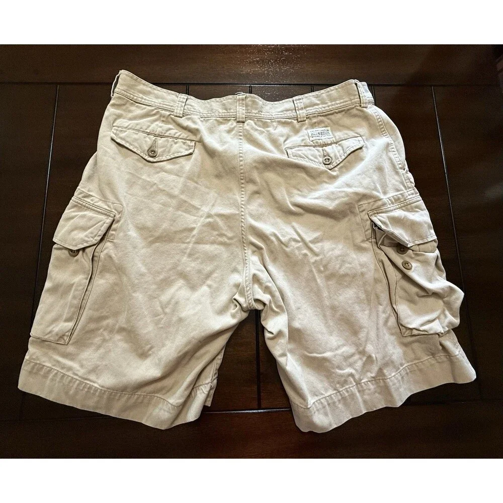 🔥Polo Ralph Lauren Gellar Fatigue Chino Cotton Cargo Shorts RL Tan 40 Khaki